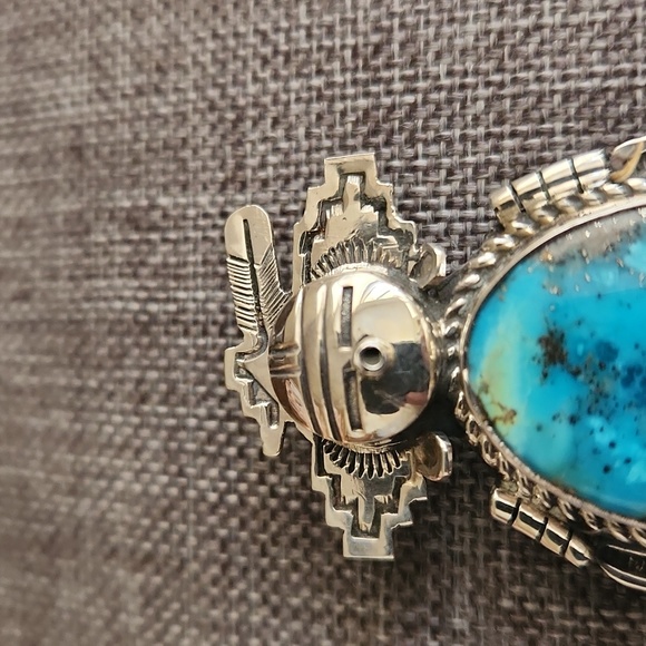 Native American Navajo NWOT Kachina Turquoise Pendant by Bennie Ration 💙🎁🩶 - Picture 4 of 14